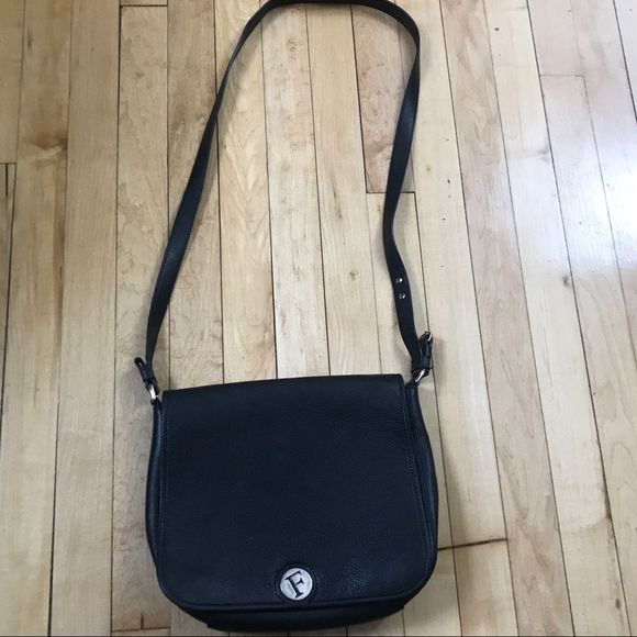 Furla Black Leather Front Logo Crossbody Bag - Picture 2 of 9